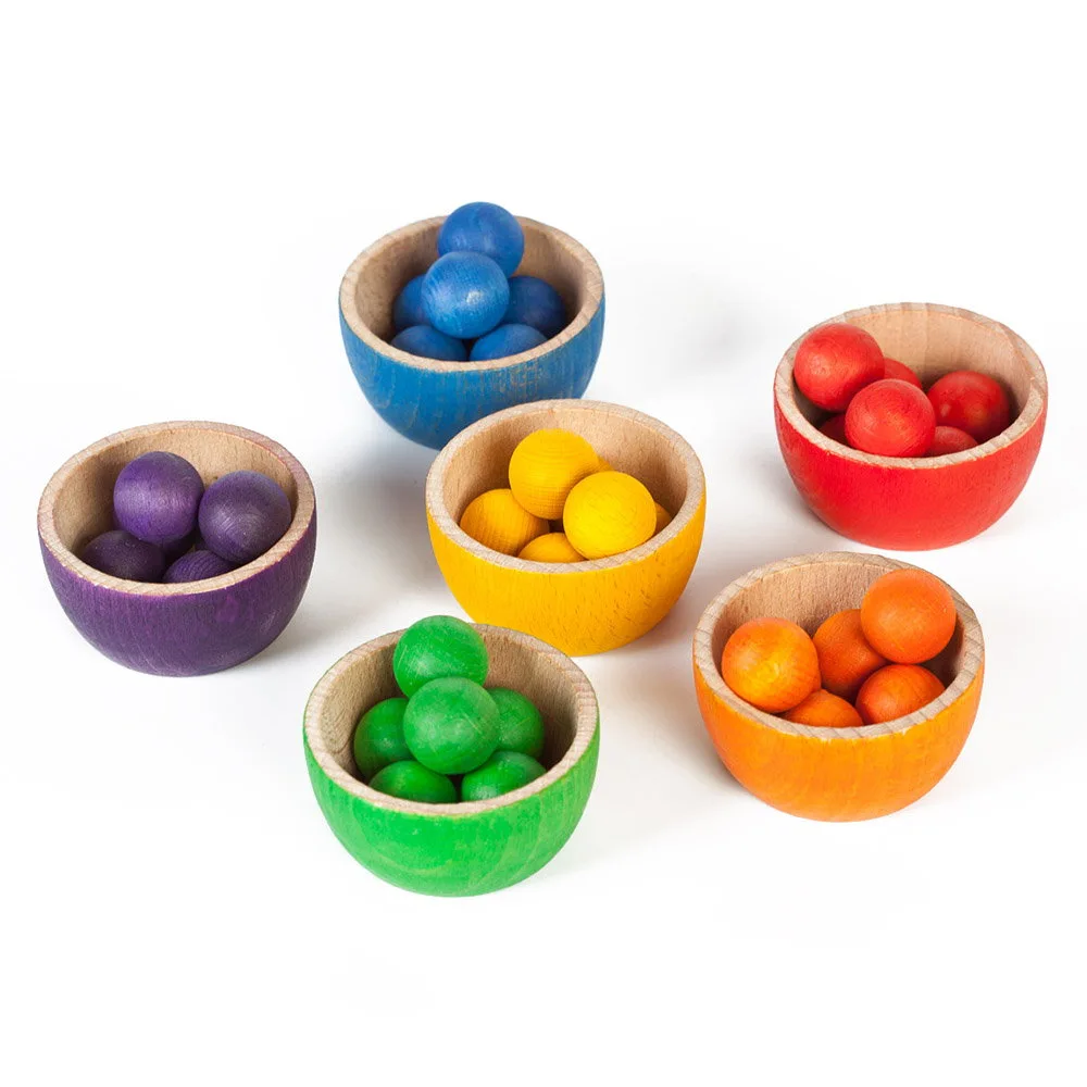 Tálak színes golyókkal, 42 darabos készlet, Grapat, szín: Többszínű, méret: 22x16x8 cm – illusztráció