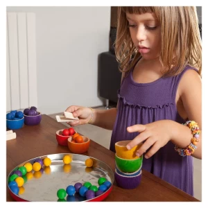 Tálak színes golyókkal, 42 darabos készlet, Grapat, szín: Többszínű, méret: 22x16x8 cm – illusztráció