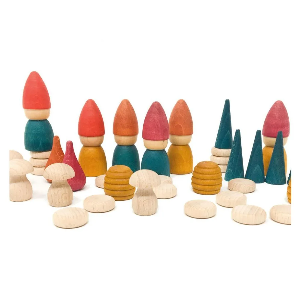 Nins Tomten, 42 darabos készlet, Grapat, szín: Többszínű, méret: emberke: 7 cm – illusztráció